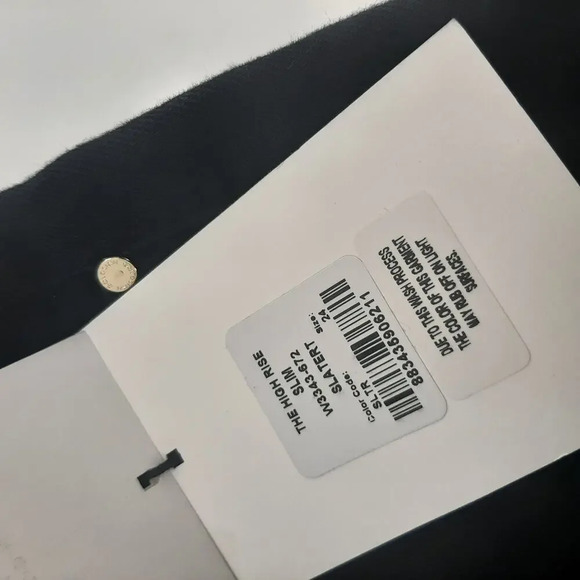 NWT Goldsign The High Rise Jeans Womens 24 Black Slatert Button Fly  Ankle Leg - Picture 12 of 15